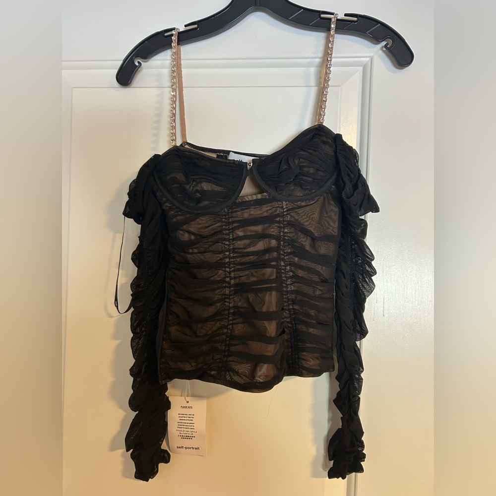 NWT self portrait black top